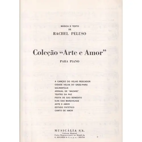Coleção Arte E Amor para piano