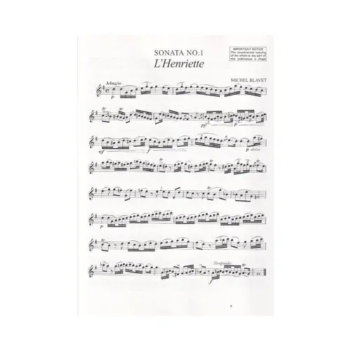 Six Sonatas For Flute - Op.2 Vol 1  (N.1-3)