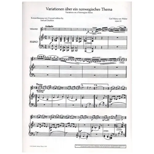 Variationen Uber Ein Norwegisches Thema - Op.22