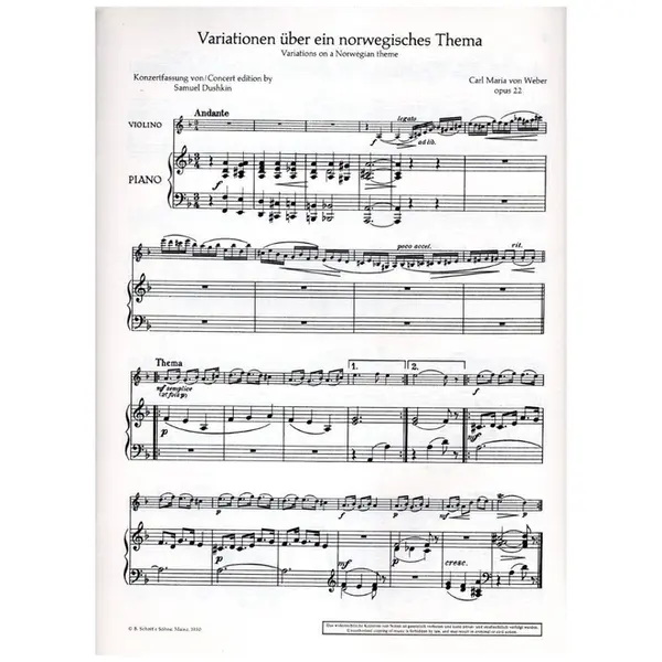 Variationen Uber Ein Norwegisches Thema - Op.22