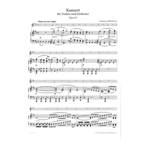 Concerto In D Major For Violin And Orchestra - Op.61 - Urtext - Piano reduction