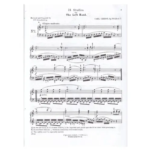 24 Piano Studies For Left Hand - Op.718  (Ed 60)