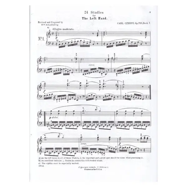 24 Piano Studies For Left Hand - Op.718  (Ed 60)