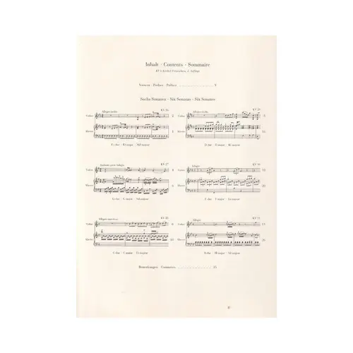 Wunderkind-Sonaten III    Fur Klavier Und Violin - Kv 26 - 31