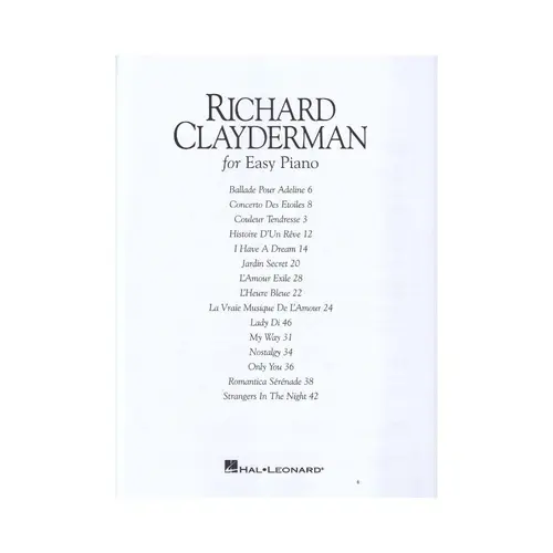 Richard Clayderman For Easy Piano