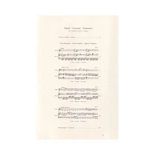 Wunderkind - Sonaten I Fur Klavier Und Violin - Kv 6 - 9