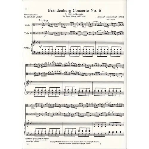 Brandenburg Concerto N.6 - S.1051 (Two Violas)