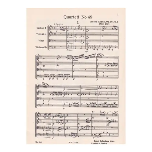 String Quartet D Major - Op.50 N.6 ( study score )