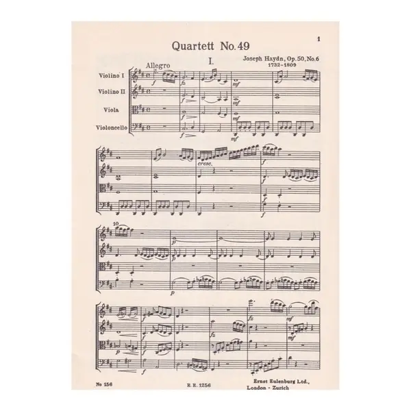 String Quartet D Major - Op.50 N.6 ( study score )