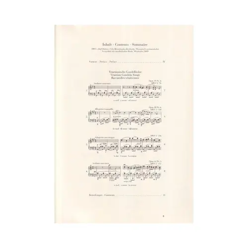 Venetianische Gondellieder - Urtext