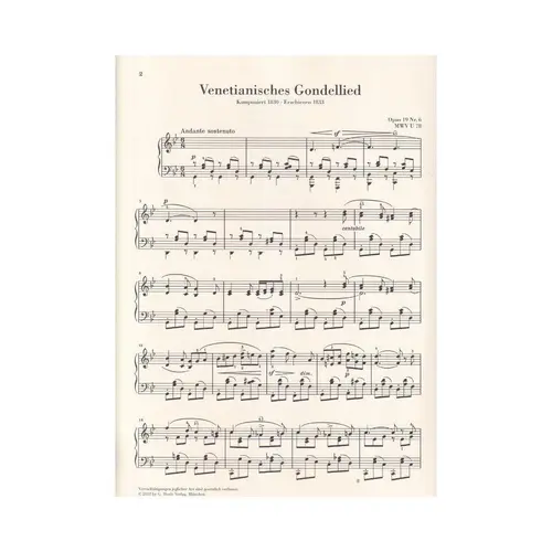 Venetianische Gondellieder - Urtext