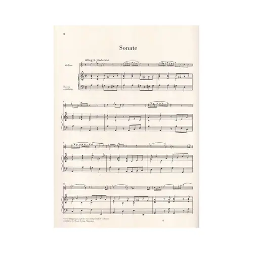 Sonate A Moll Fur Violine Und Basso Continuo - Urtext