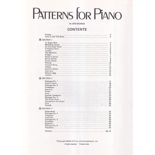 Patterns For Piano