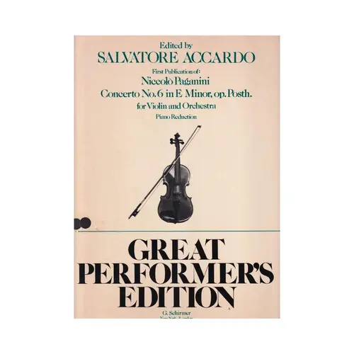 Concerto n.6 in E minor for violin Op.Posth. for violin and orchestra - piano reduction