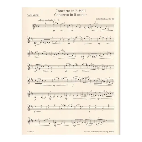Concerto In B Minor Op.35 - Barenreiter´s Easy Concertos