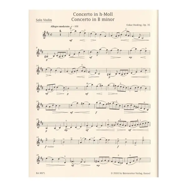 Concerto In B Minor Op.35 - Barenreiter´s Easy Concertos