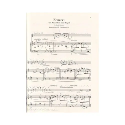 Violinkonzert - Piano Reduction - Urtext