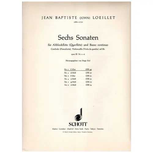 Sonate C Dur Fur Altblockflote