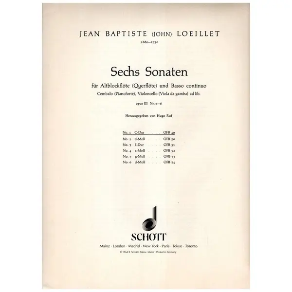 Sonate C Dur Fur Altblockflote