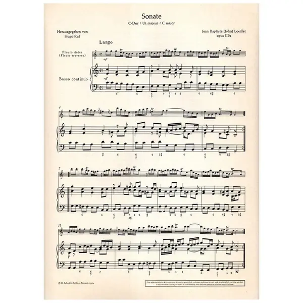 Sonate C Dur Fur Altblockflote