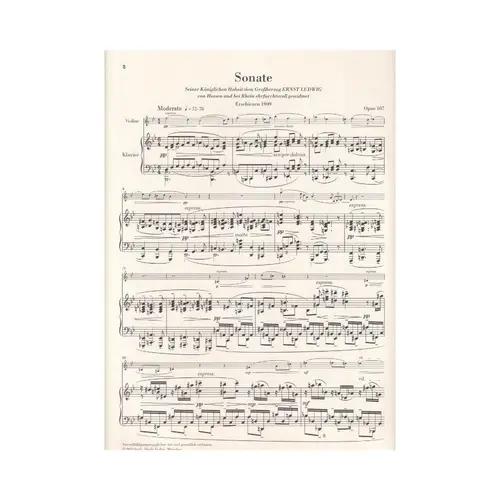 Klarinettensonate - Op. 107 - Versão Para Violino - Urtext
