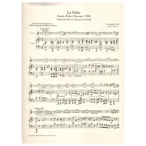 La Follia - Op.5 N.12  (Violino und klavier)