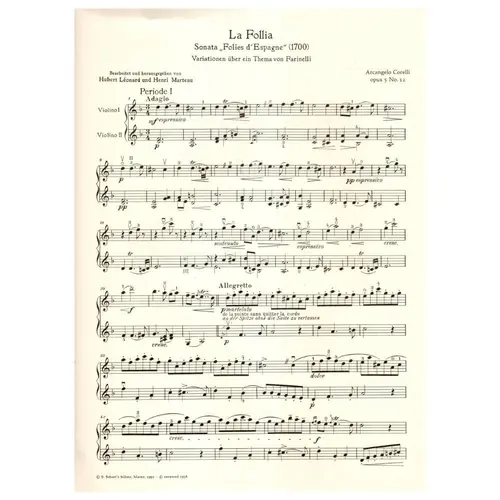 La Follia - Op.5 N.12  (Violino und klavier)