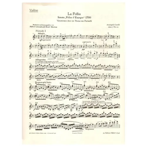 La Follia - Op.5 N.12  (Violino und klavier)