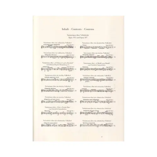 Variationen Uber Volkslieder - Op. 105 E 107 Fur Klavier Und Flote - Urtext