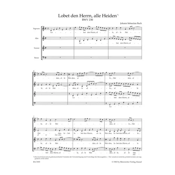 Lobet Den Herrn, Alle Heiden - Bwv 230