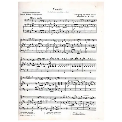 Sonate A Dur - KV 305 - violine und piano