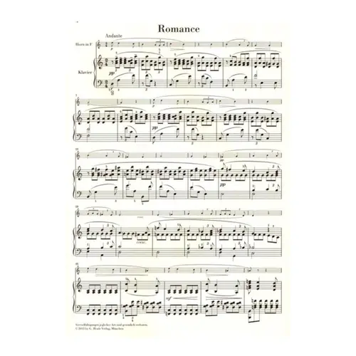 Romance Fur Horn Und Klavier - Urtext