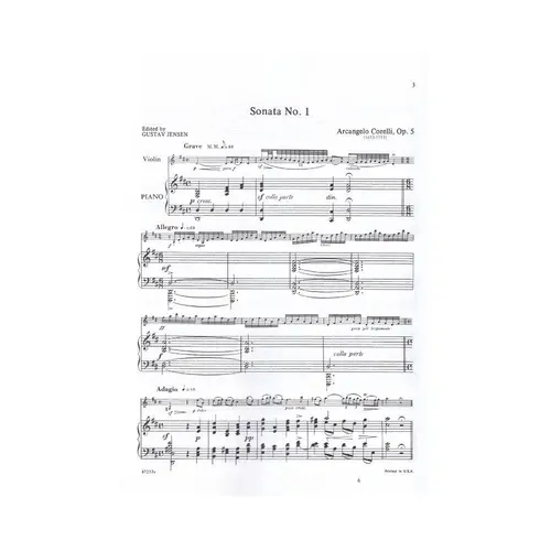 Twelve Sonatas For Violin - Op.5 Vol.1  (Ed 1903)