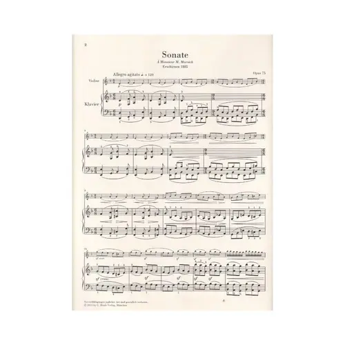 Sonata N.1 In D Minor Op.75 For Piano And Violin