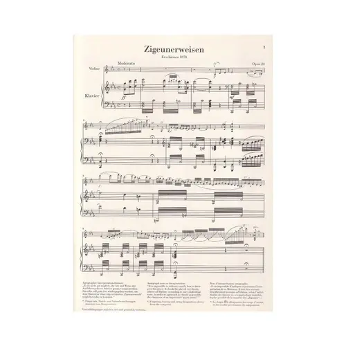 Gypsy Airs Op.20 For Violin And Piano