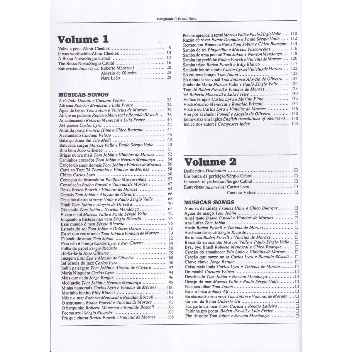 Songbook Bossa Nova - Vol.1