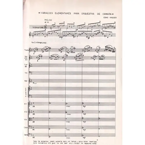 Variações Elementares Para Orquestra de Câmara