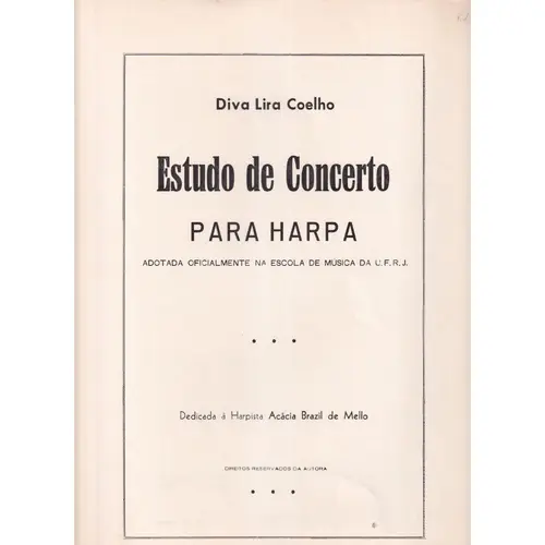Estudo De Concerto Para Harpa  (Edição Antiga)