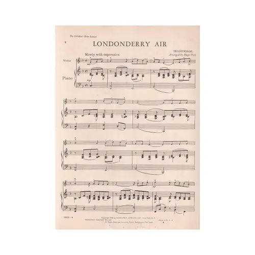 Londonderry Air - Exemplar Antigo