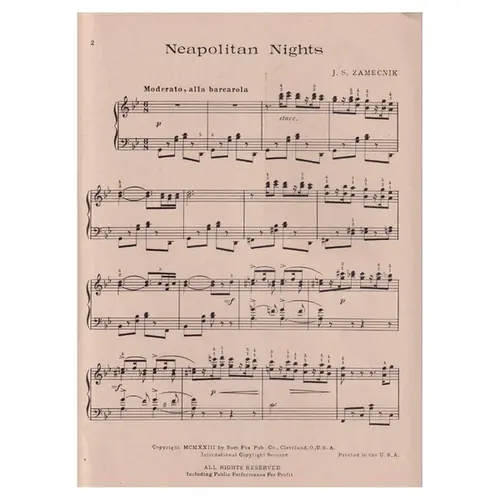 Neapolitan Nights for the piano