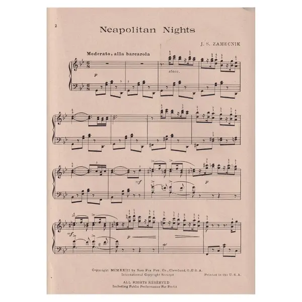 Neapolitan Nights for the piano
