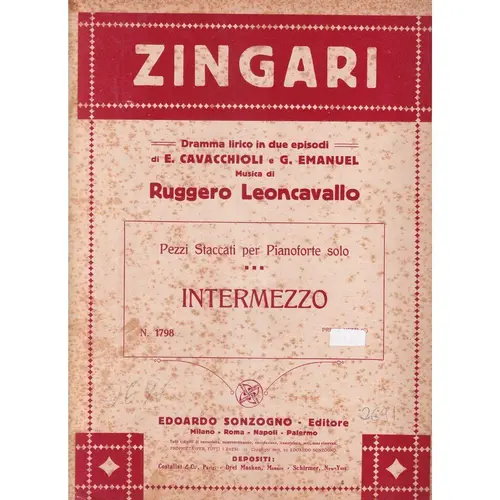 Zingari - Intermezzo - Exemplar Antigo