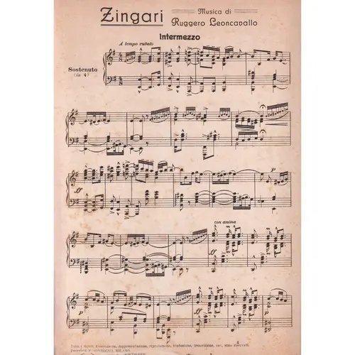 Zingari - Intermezzo - Exemplar Antigo