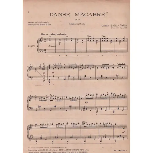 Danse Macabre op. 40 para piano (Edição Antiga)