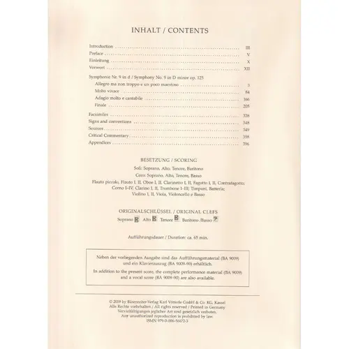 Symphonie nr.9 in D minor Op.125 - score - capa dura