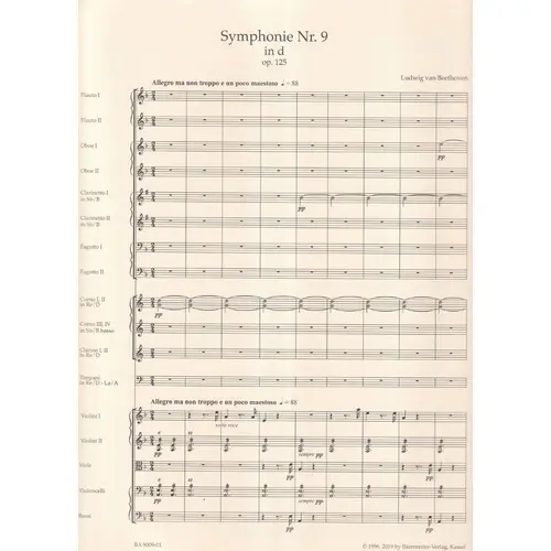 Symphonie nr.9 in D minor Op.125 - score - capa dura