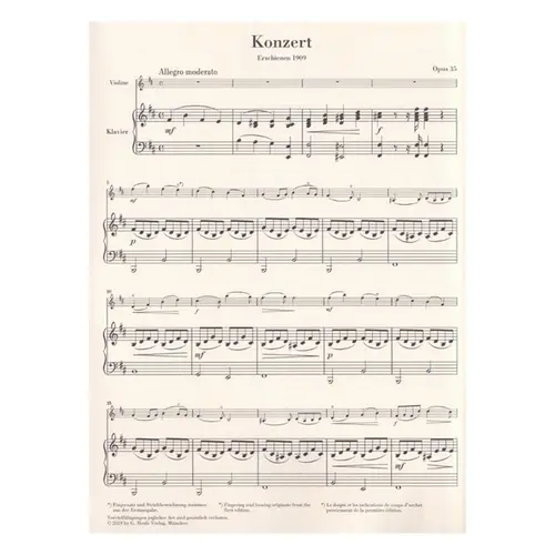 Violin Concerto b minor op. 35 for violin and piano