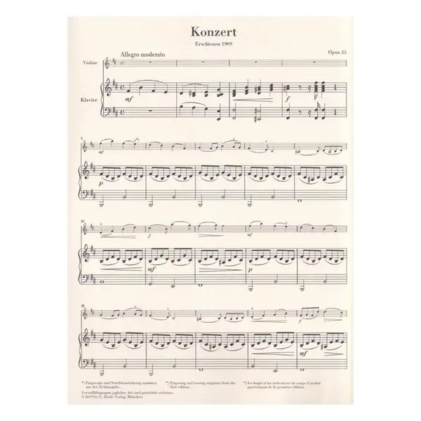 Violin Concerto b minor op. 35 for violin and piano