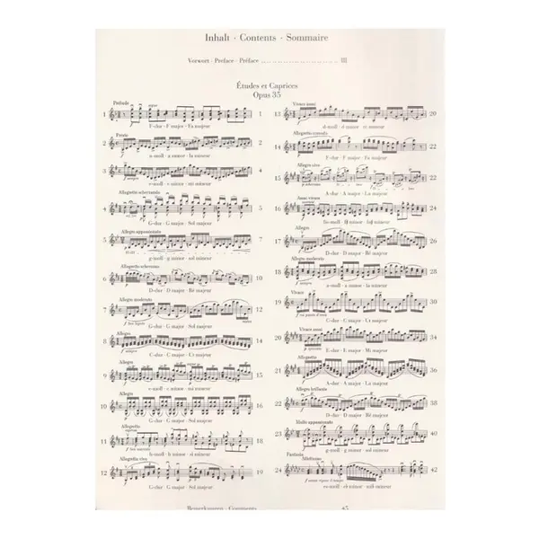 Études et Caprices for Violine solo op.35