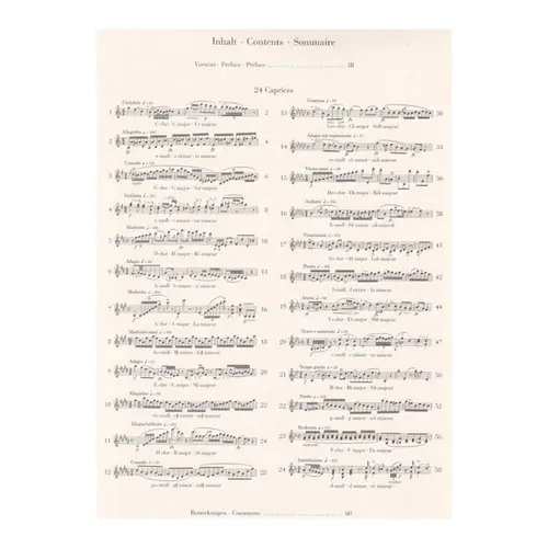 24 Caprices fur Violine solo